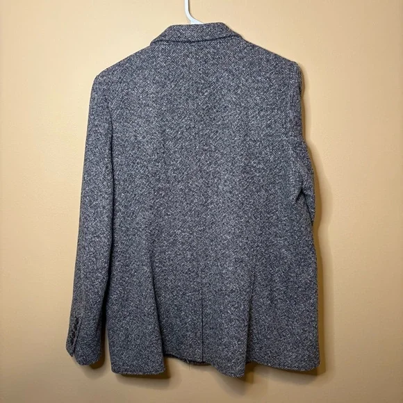 L.L. Bean Vintage Wool Cashmere Blazer Grey Size 16 Quiet Luxury 90s Academia - Picture 3 of 8